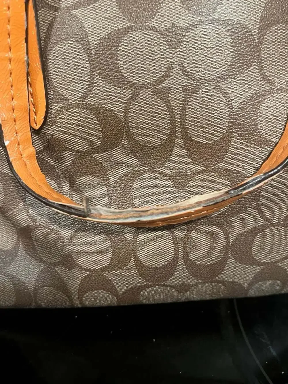 Coach Peyton Signature Cora Domed Satchel F24606 Khaki Tangerine